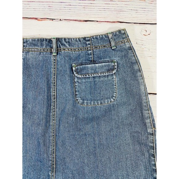 Eddie Bauer Outdoor Outfitters Jean Denim Skirt Womens Sz 4 Classic Blue Cotton - Picture 7 of 11